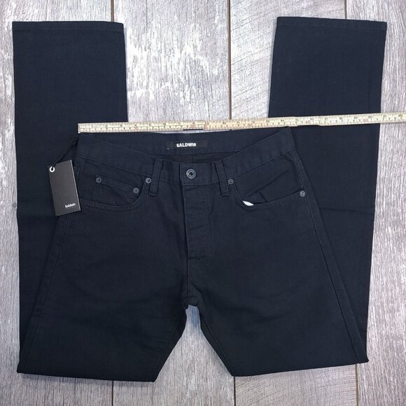 Baldwin Jeans Mens 29x32 The Slim Straight Corduroy Black Samuel USA Made - Picture 4 of 10